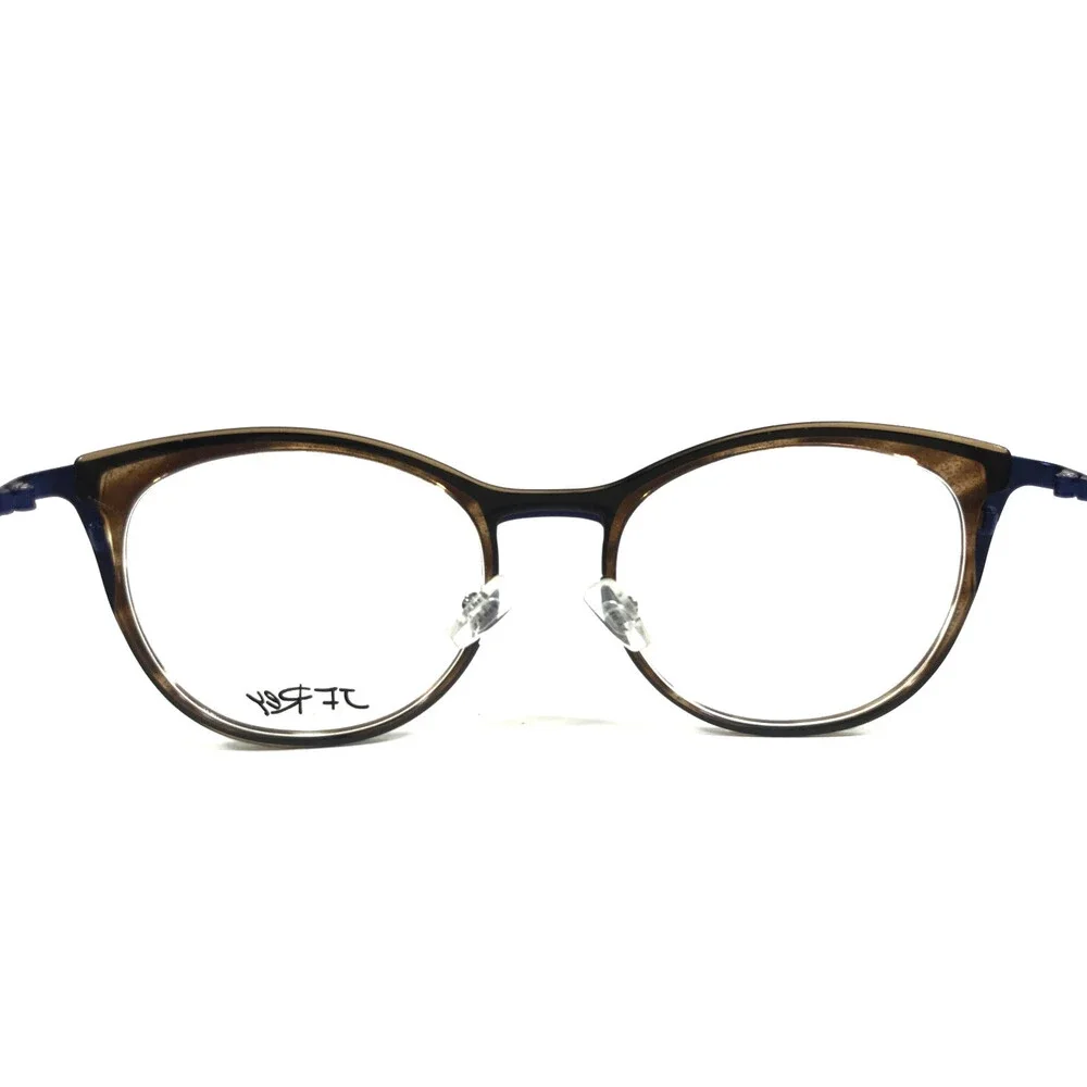 J. F. Rey Eyeglasses Frames JF2822 9065 Sparkly Brown Horn Blue 52-19-143